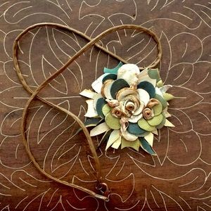 Handcrafted Leather and Shell Necklace